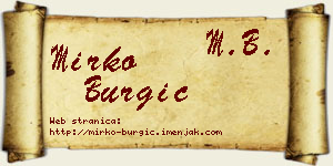 Mirko Burgić vizit kartica